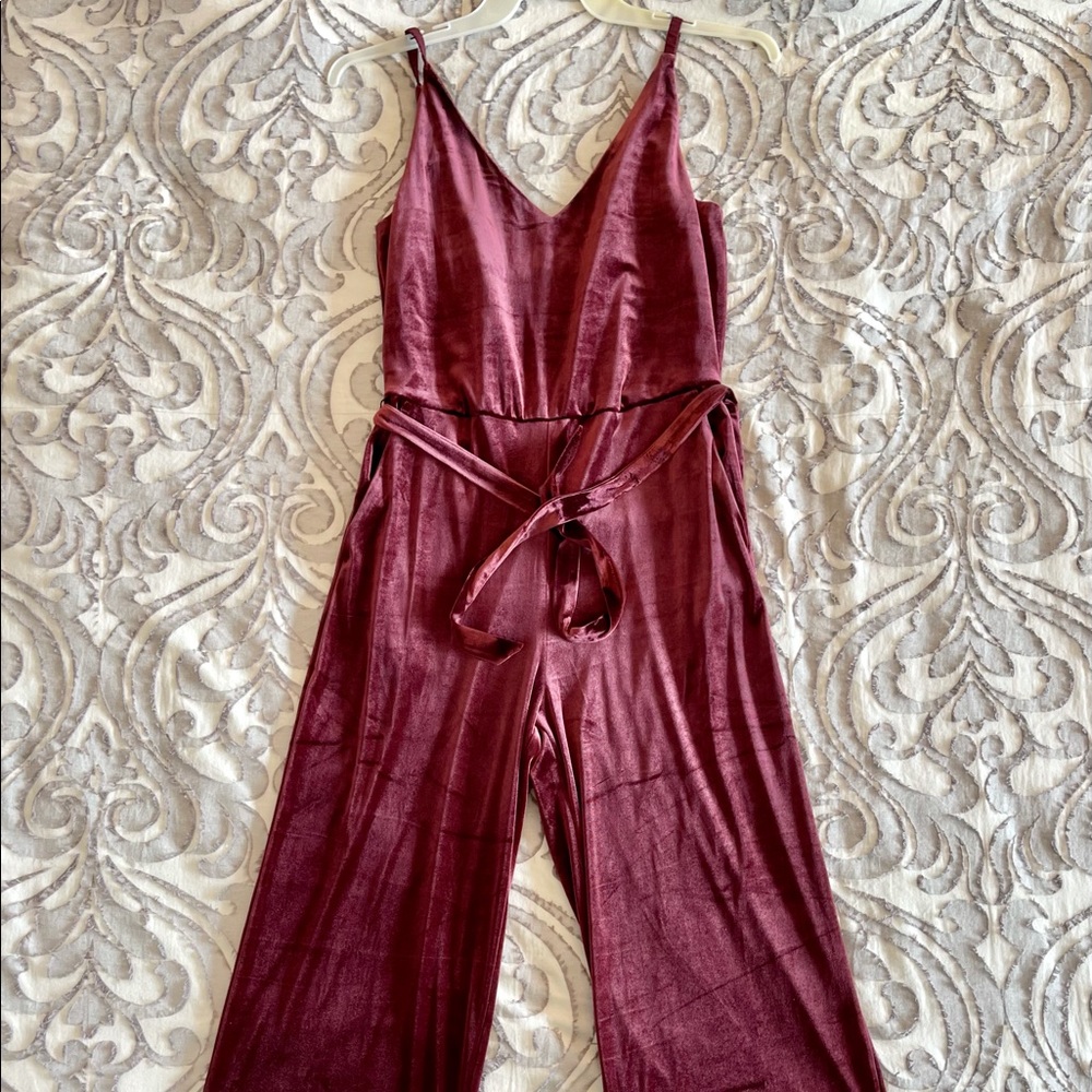 Burgundy Velvet Romper